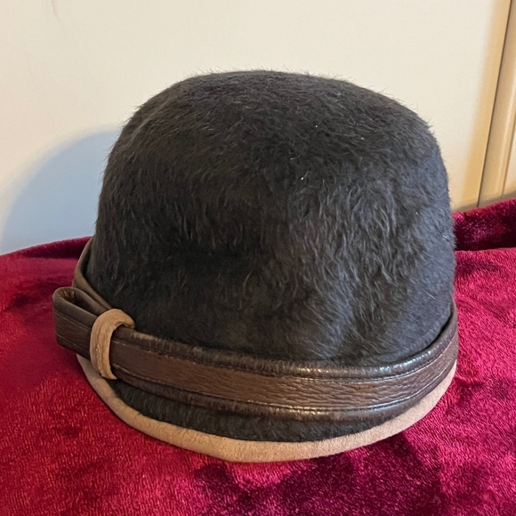 Lola  Vintage Pillbox Bucket Brown Hat main image 5